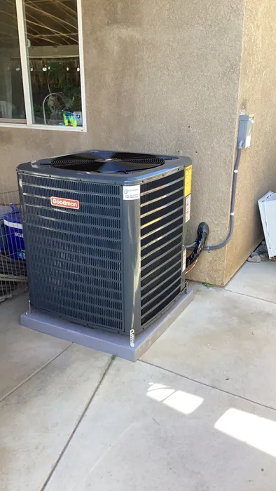 Goodman AC condenser installed by JC Energy Solutions, cooling service in the High Desert