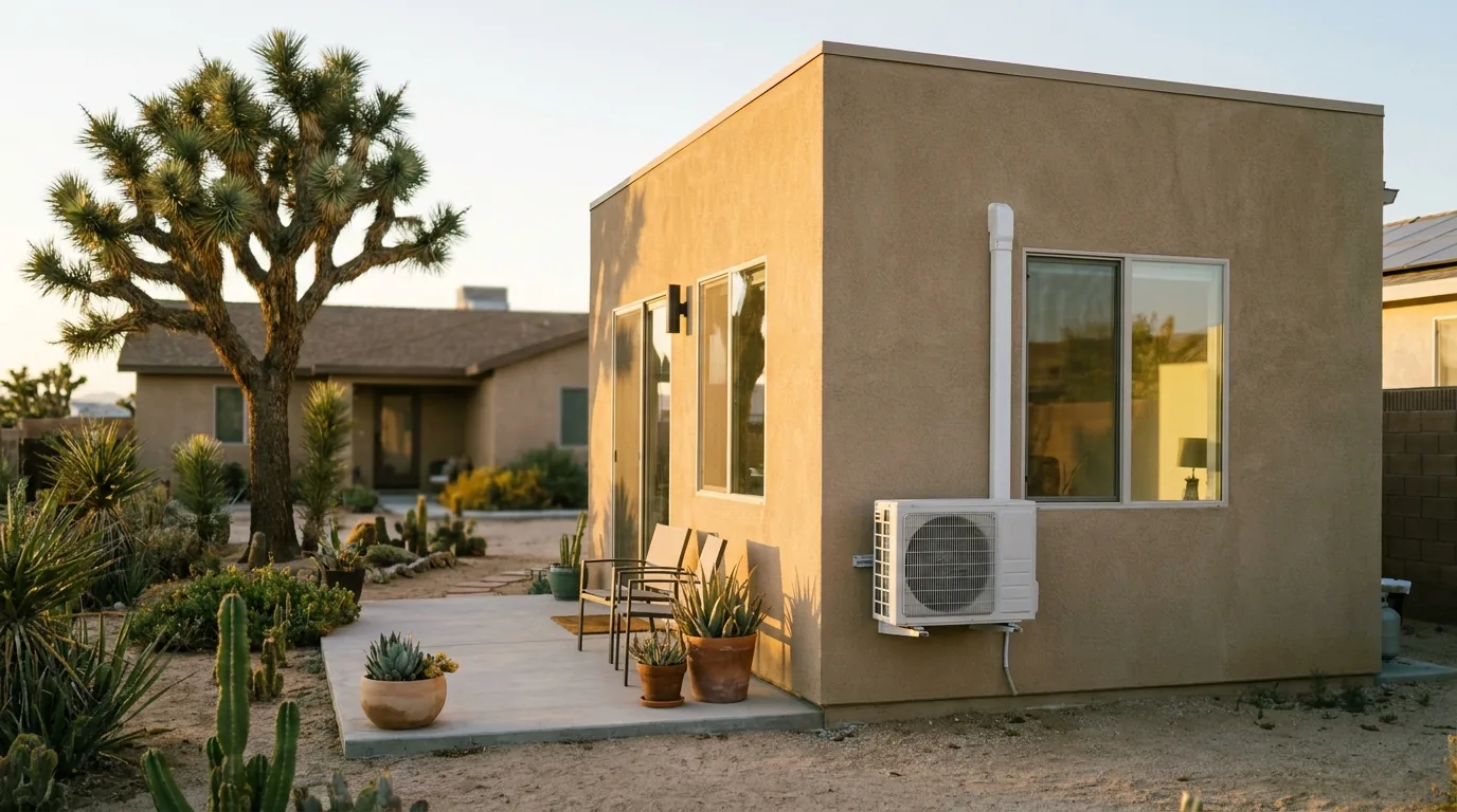 ADU HVAC install in the High Desert: ductless mini-split on an Apple Valley casita